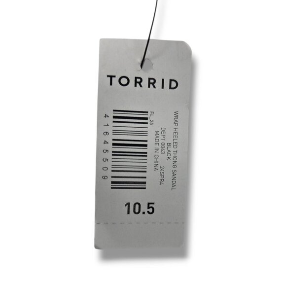 Torrid Wrap Heel Thong Sandal Womens 10.5WW Extra Wide Black - Picture 10 of 10